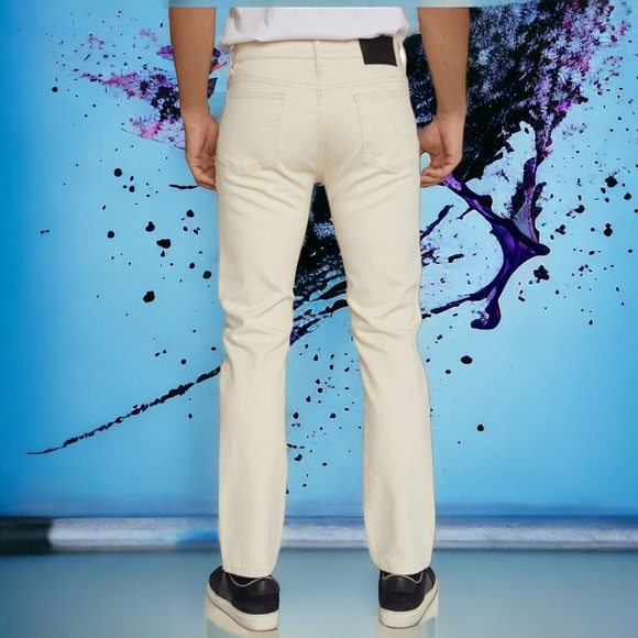 Slaight & Stones' Crosby & Howard Men's Straight Leg Jeans Beigesize 38 x 32 - Picture 2 of 8